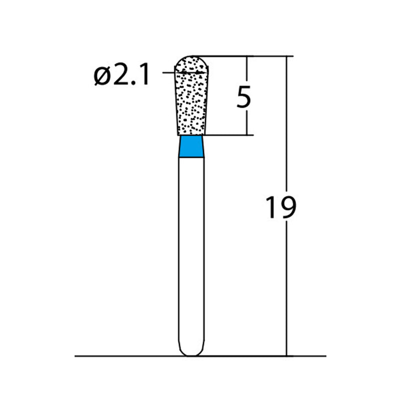 Pear 2.1 mm Dia. Medium Grit Diamond Bur 5 per pack. 237.21M1