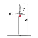 Cylindrical, Ogival End 1.4 mm Dia. Fine Grit Diamond Bur 5 per pack. 245.14F1