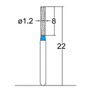 Cylindrical 1.2 mm Dia. Medium Grit Diamond Bur 5 per pack. 107.12M1