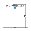 Wheel 4.2 mm Dia.  Medium Grit Diamond Bur 5 per pack. 068.42M1