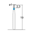 Diabolo 1 mm Dia. Medium Grit Diamond Bur 5 per pack. 032.10M1