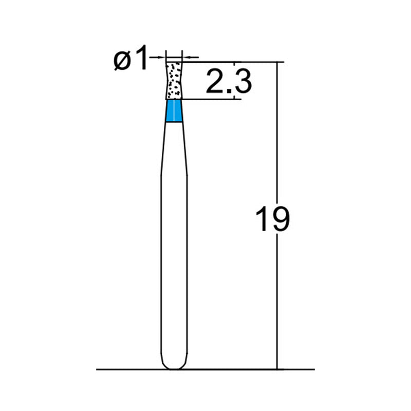 Diabolo 1 mm Dia. Medium Grit Diamond Bur 5 per pack. 032.10M1