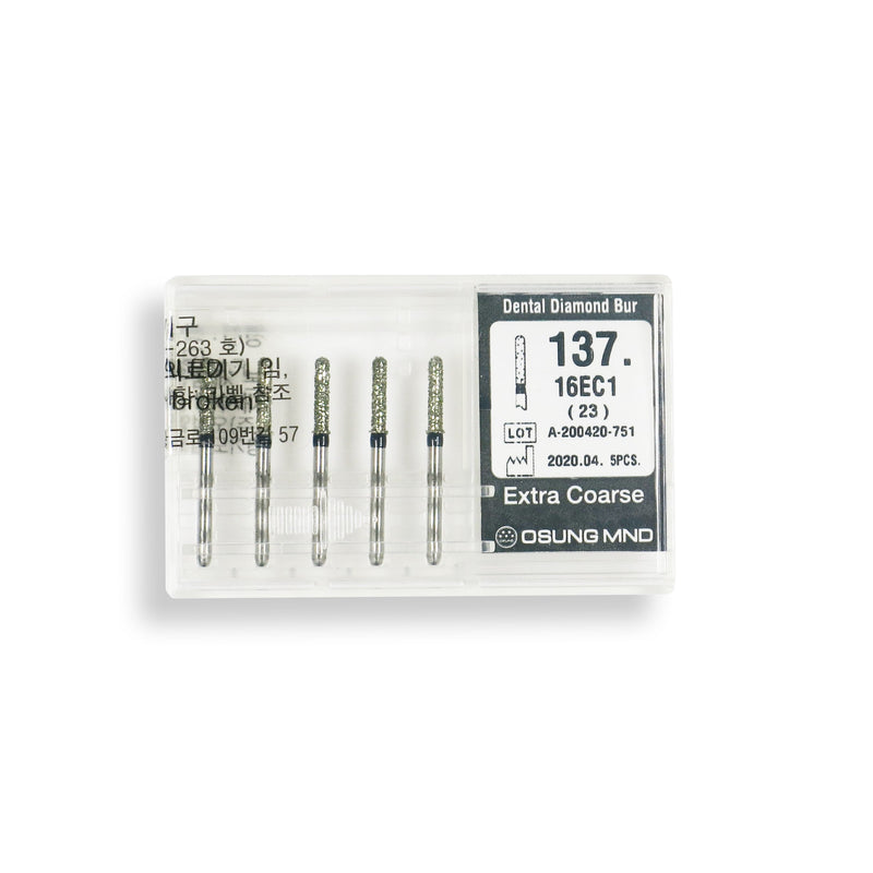 Cylindrical, Hemispherical End 1.6 mm Dia. Extra Coarse Grit Diamond Bur 5 per pack. 137.16EC1
