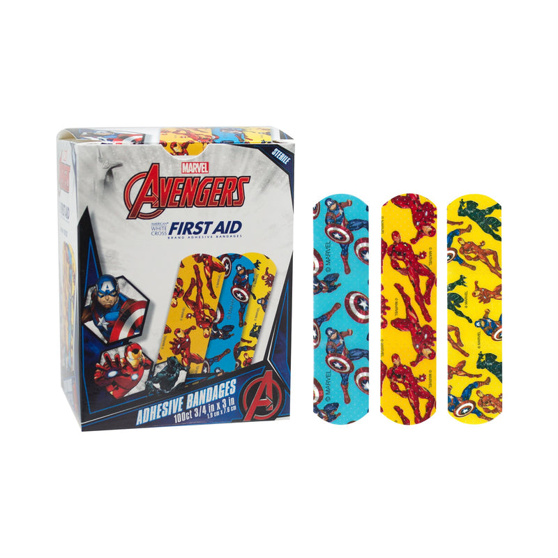 AMERICAN® WHITE CROSS STAT STRIP® KID DESIGN (AVENGERS) ADHESIVE STRIPS, SOLD AS 1/BOX MEDIBADGE AB126