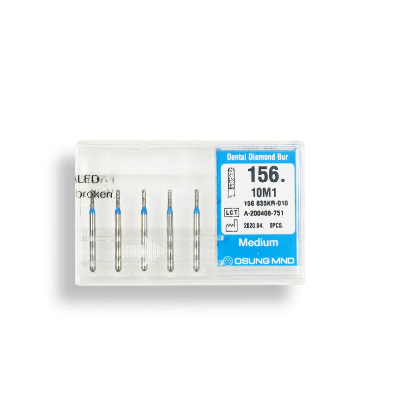 Cylindrical, Rounded Edge 1 mm Dia. Medium Grit Diamond Bur 5 per pack. 156.10M1