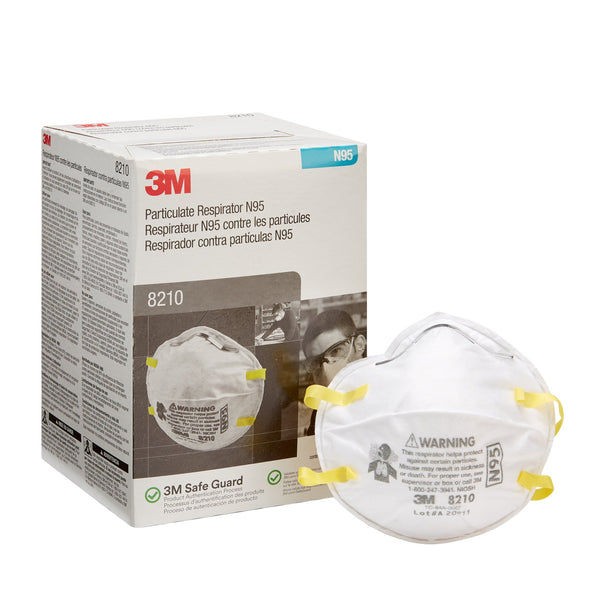 3M INDUSTRIAL N95 PARTICULATE RESPIRATOR MASK, 1 SIZE, SOLD AS 160/CASE 3M 8210