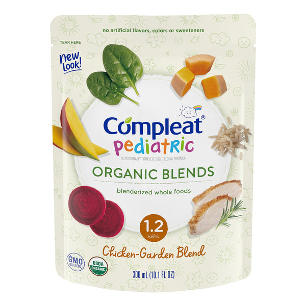COMPLEAT® PEDIATRIC ORGANIC BLENDS TUBE FEEDING FORMULA, CHICKEN-GARDEN, NON-GMO, SOLD AS 24/CASE NESTLE 00043900846422