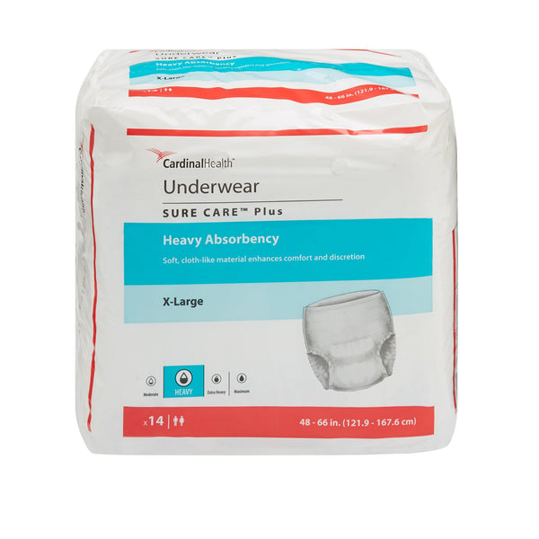 SURE CARE™ PLUS HEAVY ABSORBENT UNDERWEAR, EXTRA LARGE, SOLD AS 56/CASE CARDINAL 1625