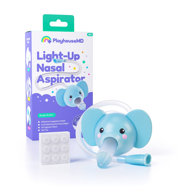 PLAYHOUSE MD NASAL ASPIRATOR FOR BABIES AND TODDLERS, BLUE, ELEPHANT CHARACTER, SOLD AS 1/EACH PLAYHOUSE 1021