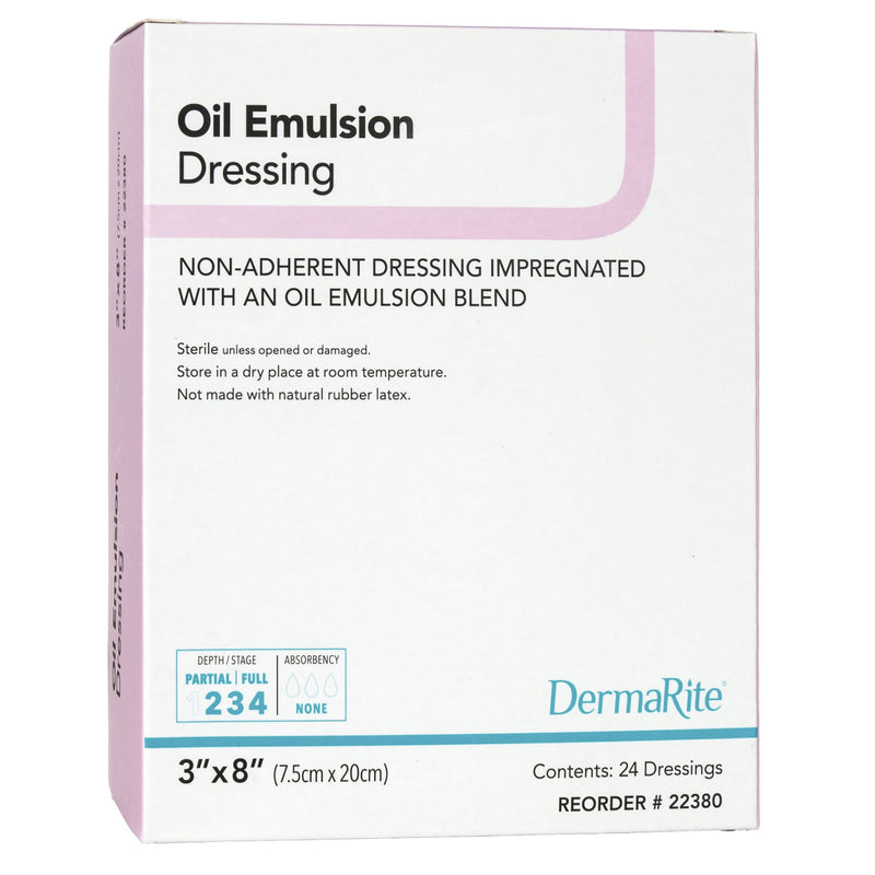 DERMARITE® OIL EMULSION IMPREGNATED DRESSING, 3 X 8 INCH, SOLD AS 24/BOX DERMARITE 22380