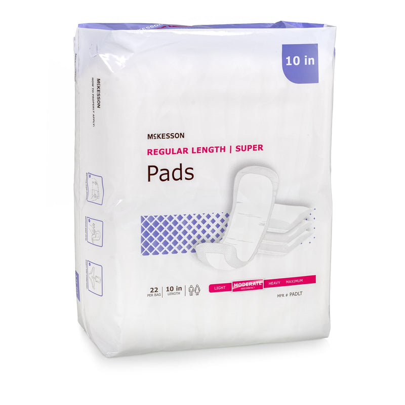MCKESSON SUPER MODERATE ABSORBENCY BLADDER CONTROL PAD, 10-INCH LENGTH, SOLD AS 6/CASE MCKESSON PADLT