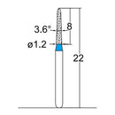 Torpedo, Conical 1.2 mm Dia. Medium Grit Diamond Bur 5 per pack. 294.12M3