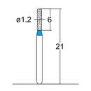 Cylindrical, Rounded Edge 1.2 mm Dia. Medium Grit Diamond Bur 5 per pack. 156.12M1
