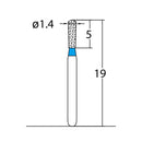 Pear 1.4 mm Dia. Medium Grit Diamond Bur 5 per pack. 237.14M2