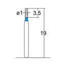 Cylindrical 1 mm Dia. Medium Grit Diamond Bur 5 per pack. 107.10M1