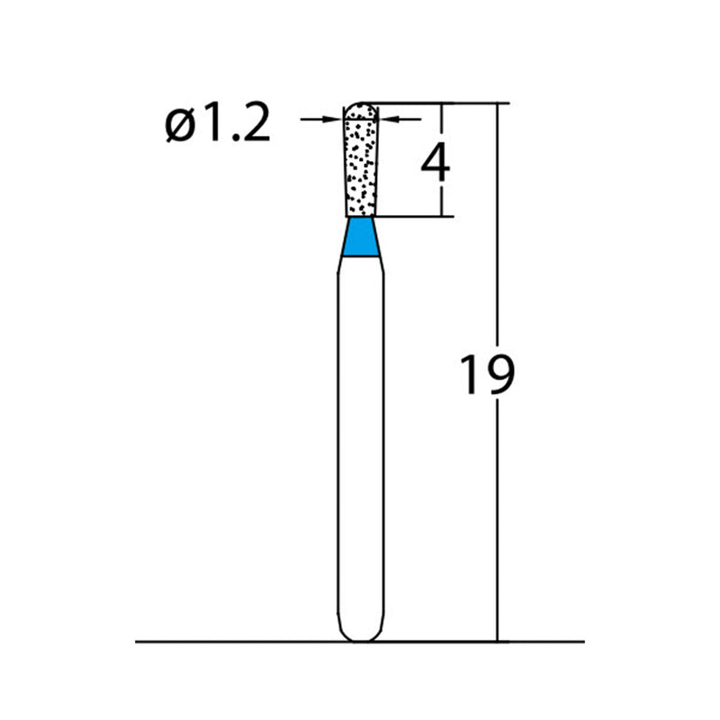 Pear 1.2 mm Dia. Medium Grit Diamond Bur 5 per pack. 237.12M2