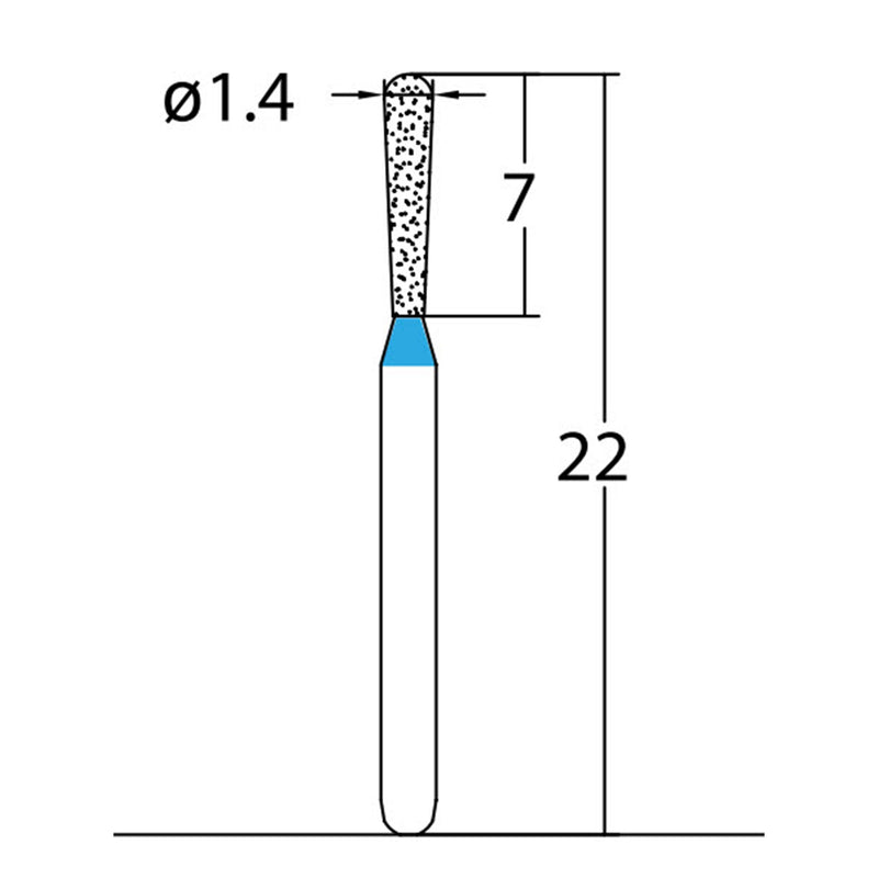 Pear 1.4 mm Dia. Medium Grit Diamond Bur 5 per pack. 237.14M3