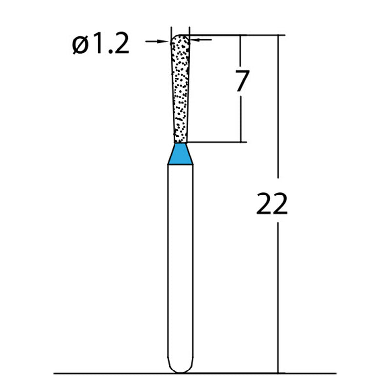 Pear 1.2 mm Dia. Medium Grit Diamond Bur 5 per pack. 237.12M3