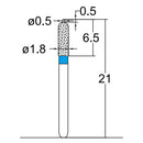 Cylindrical, Ogival End, Side Cutting Only 1.8 mm Dia. Medium Grit Diamond Bur 5 per pack. 255.18M1