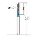 Cylindrical, Pointed End 1.2 mm Dia. Medium Grit Diamond Bur 5 per pack. 126.12M2