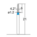Torpedo, Conical 1.2 mm Dia. Medium Grit Diamond Bur 5 per pack. 294.12M2