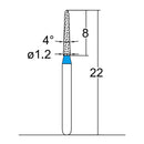 Torpedo, Conical 1.2 mm Dia. Medium Grit Diamond Bur 5 per pack. 294.12M4