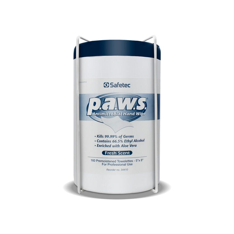 SAFETEC P.A.W.S.® ANTIMICROBRIAL HAND WIPES. BRACKET WALL MOUNT FOR160 COUNT, EACH