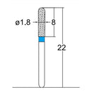 Cylindrical, Hemispherical End 1.8 mm Dia. Medium Grit Diamond Bur 5 per pack. 137.18M1