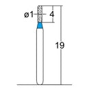 Cylindrical, Rounded Edge 1 mm Dia. Medium Grit Diamond Bur 5 per pack. 156.10M1