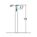 Pear 1 mm Dia. Medium Grit Diamond Bur 5 per pack. 237.10M1