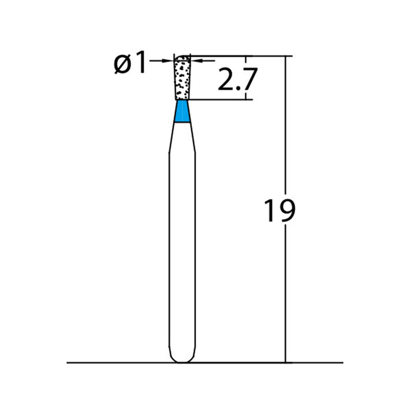 Pear 1 mm Dia. Medium Grit Diamond Bur 5 per pack. 237.10M1