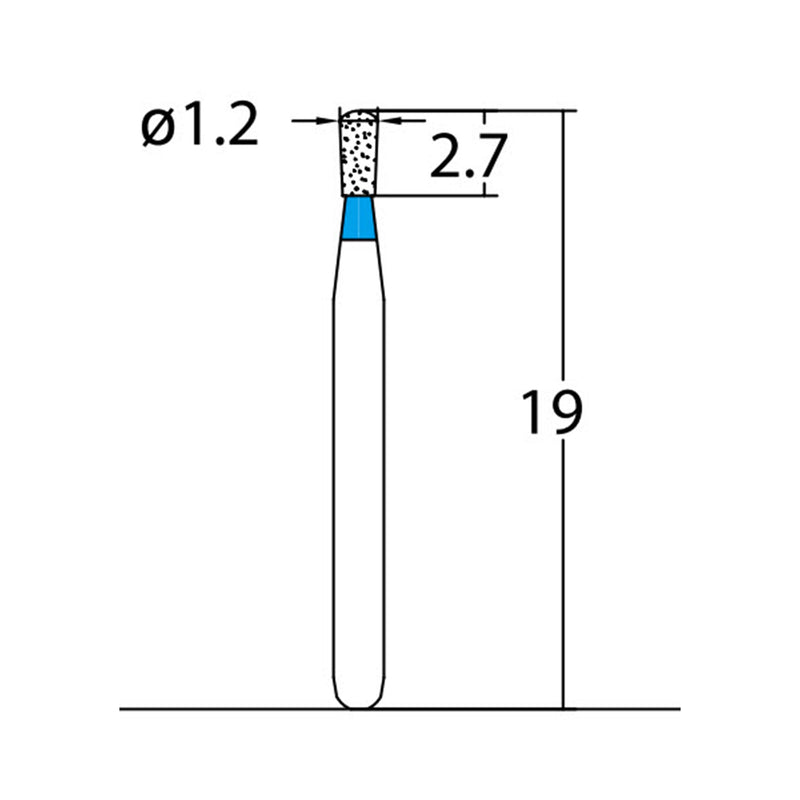 Pear 1.2 mm Dia. Medium Grit Diamond Bur 5 per pack. 237.12M1