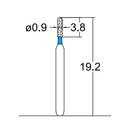 Cylindrical, Hemispherical End 0.9 mm Dia. Medium Grit Diamond Bur 5 per pack. 137.9M1