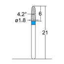Torpedo, Conical 1.8 mm Dia. Medium Grit Diamond Bur 5 per pack. 294.18M1