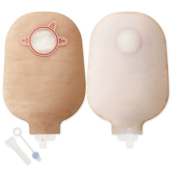 NEW IMAGE™ TWO-PIECE TRANSPARENT UROSTOMY POUCH, 57 MM FLANGE, RED COLOR MATCH, SOLD AS 10/BOX HOLLISTER 18403