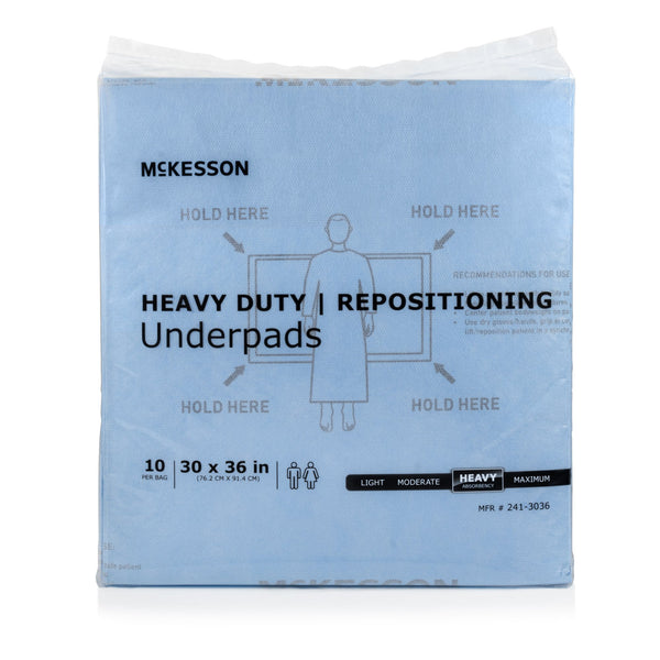 MCKESSON HEAVY-DUTY REPOSITIONING UNDERPADS, 30 X 36 IN., SOLD AS 10/BAG MCKESSON 241-3036