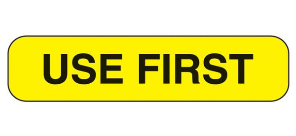 INDEED "USE FIRST" ADVISORY LABEL, 1.6 X 0.4 INCH, SOLD AS 1000/PACK HEALTH 2306
