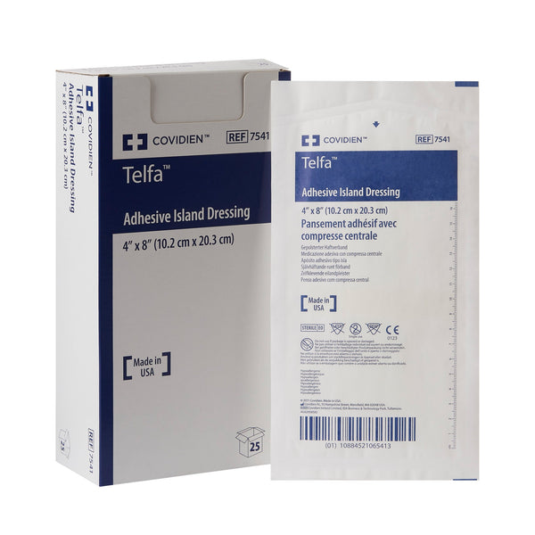 TELFA™ WHITE ADHESIVE DRESSING, 4 X 8 INCH, SOLD AS 25/CARTON CARDINAL 7541