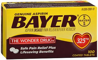 BAYER® ASPIRIN PAIN RELIEF, SOLD AS 100/BOX BAYER 00280200010