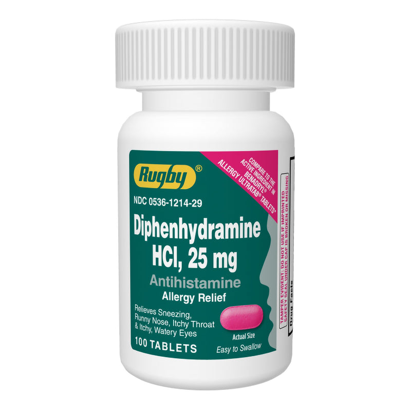 RUGBY® DIPHENHYDRAMINE ANTIHISTAMINE, SOLD AS 1/BOTTLE MAJOR 00536121429