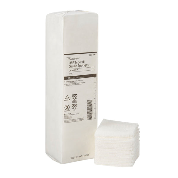 CURITY™ USP TYPE VII GAUZE SPONGE, 3 X 3 INCH, 12-PLY, SOLD AS 4000/CASE CARDINAL 2346-