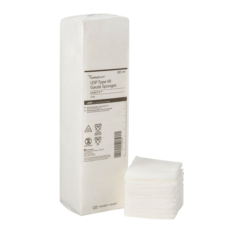 CURITY™ USP TYPE VII GAUZE SPONGE, 3 X 3 INCH, 12-PLY, SOLD AS 4000/CASE CARDINAL 2346-