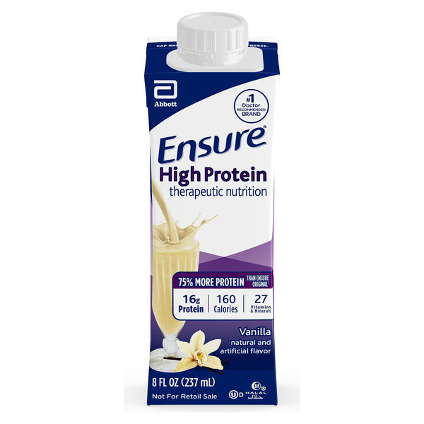 ENSURE® HIGH PROTEIN THERAPEUTIC NUTRITION SHAKE, VANILLA, 8-OUNCE CARTON, SOLD AS 24/CASE ABBOTT 64898