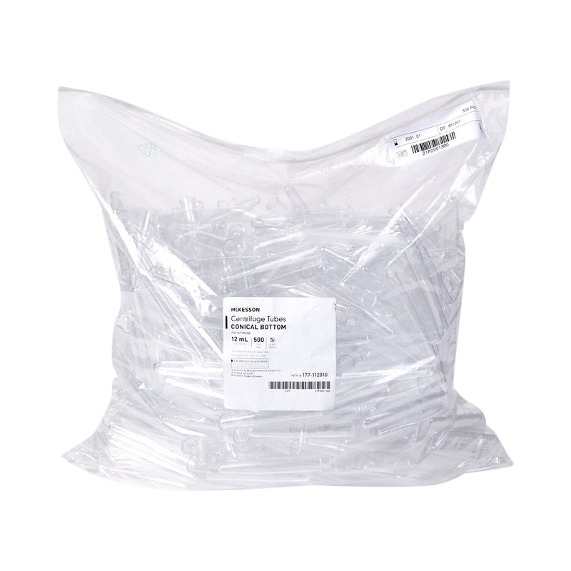 MCKESSON CENTRIFUGE TUBE, 12 ML, 16 X 100 MM, SOLD AS 500/BAG MCKESSON 177-112010