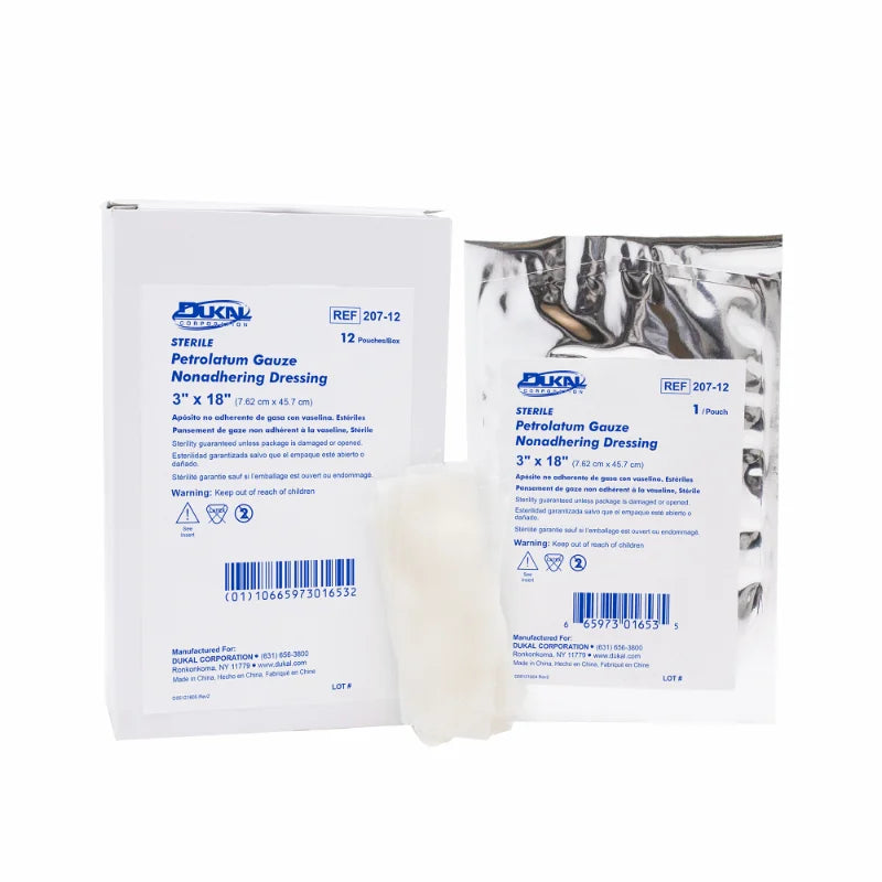 Dukal Alba Sterile Petrolatum Gauze Dressings Dressing Petrolatum 3X361/Pk 12Pk/Bx -208-12