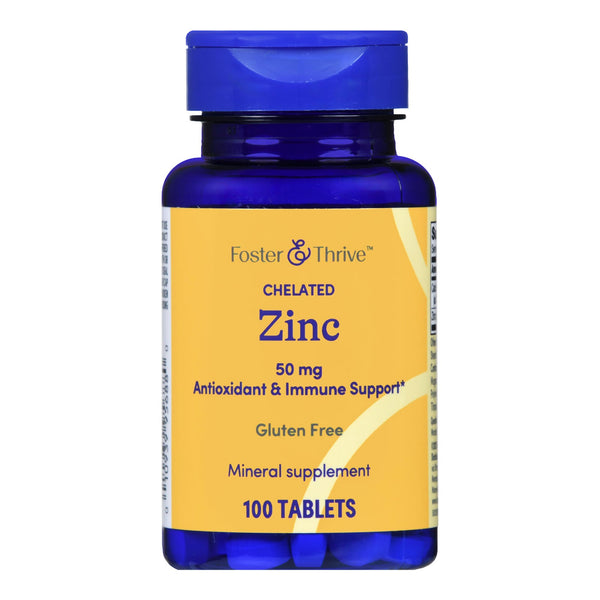 FOSTER & THRIVE™ CHELATED ZINC 50 MG TABLETS, SOLD AS 1/BOTTLE MCKESSON 01093995688