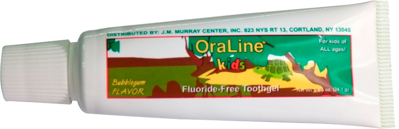 Jm Murray Oraline Flavored Toothgel Toothgel Fluoride Bubblegum.85 Oz 144/Cs -43109