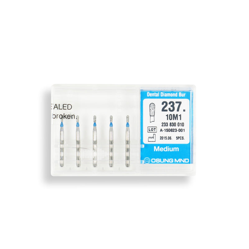 Pear 1 mm Dia. Medium Grit Diamond Bur 5 per pack. 237.10M1