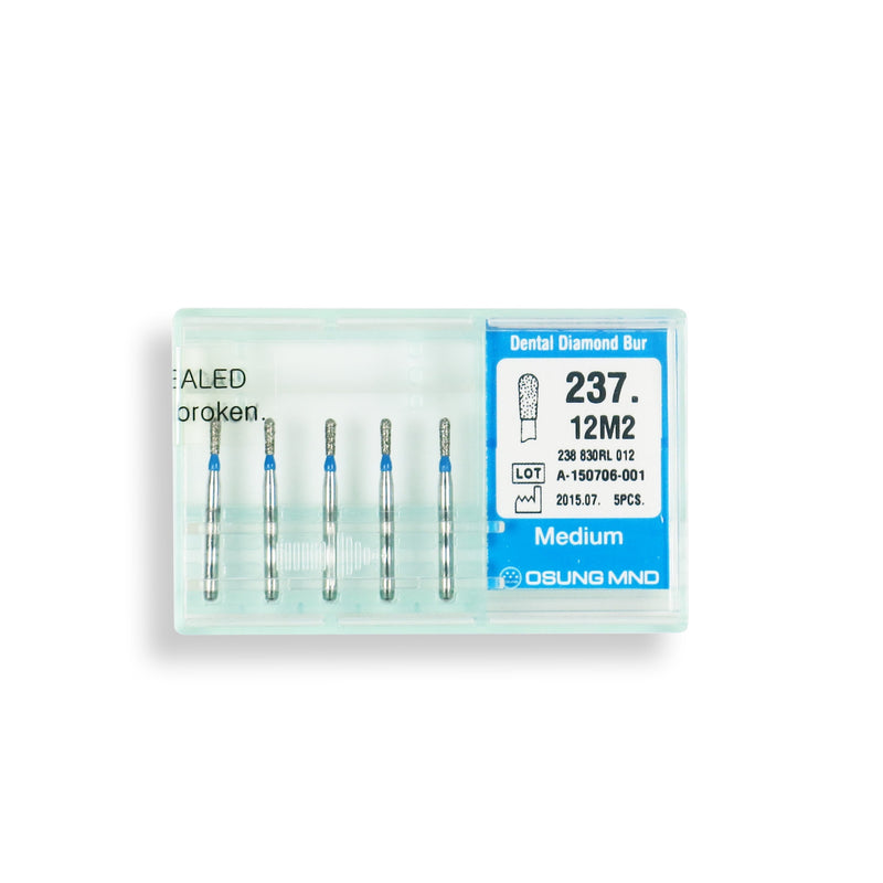 Pear 1.2 mm Dia. Medium Grit Diamond Bur 5 per pack. 237.12M2 - Osung USA