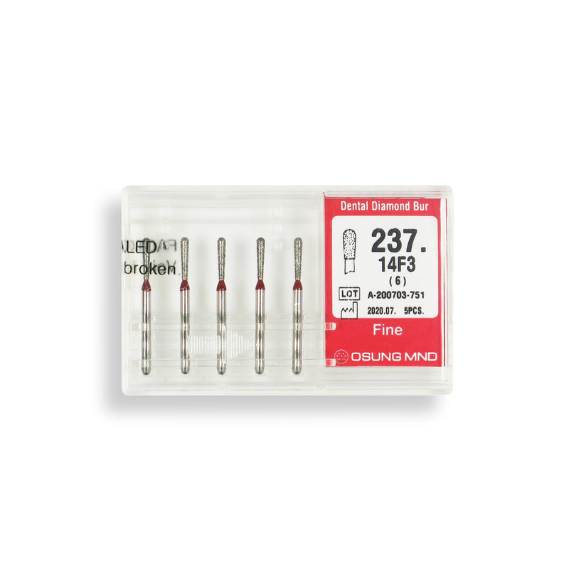 Pear, 1.4 mm Dia. Fine Grit Diamond Bur 5 per pack. 237.14F3